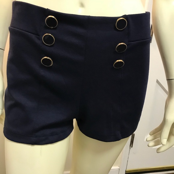 Women’s Navy Blue Sailor Shorts - Picture 3 of 3